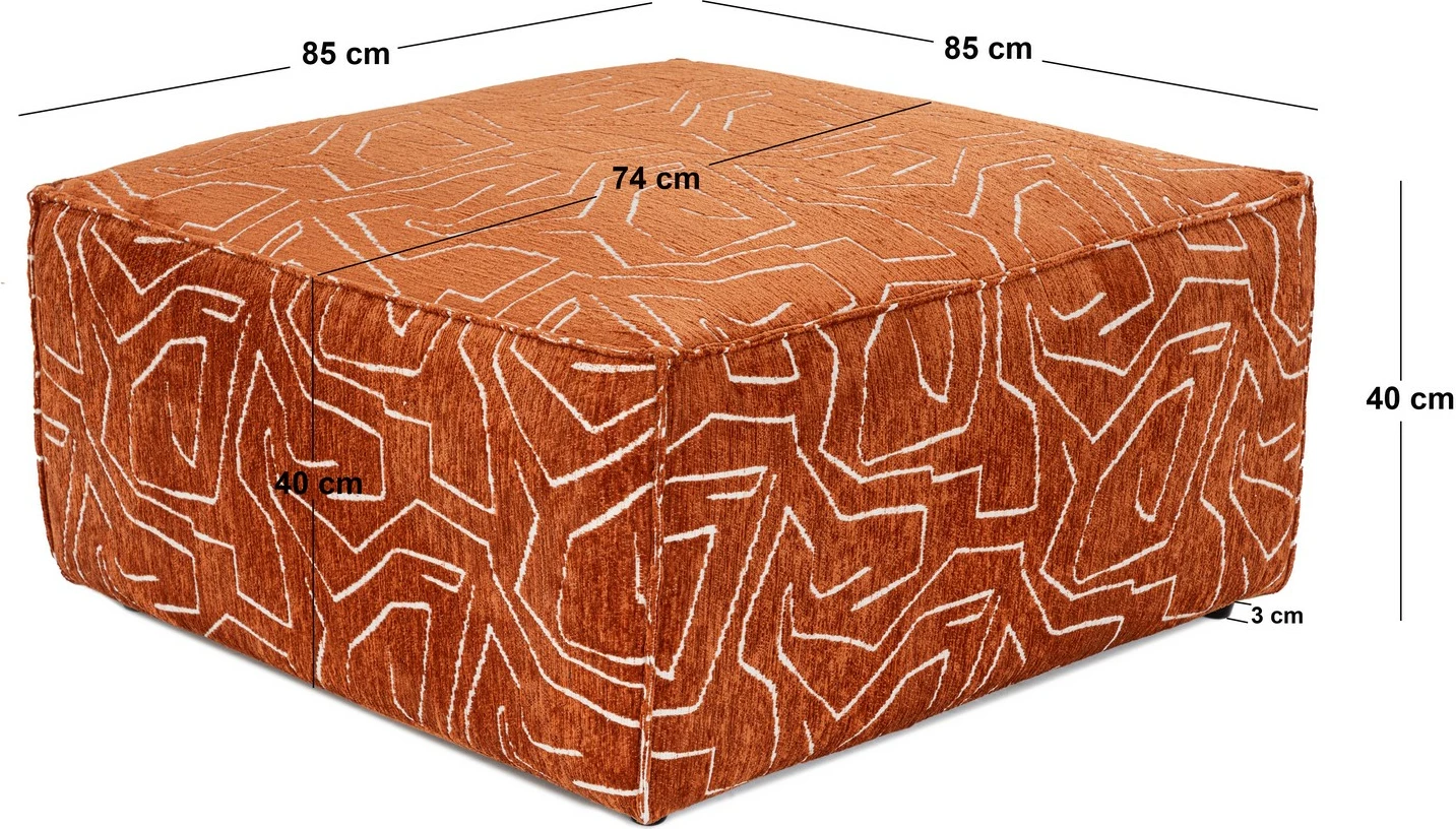 Puf Lora, portokalli, Atelier del Sofa
