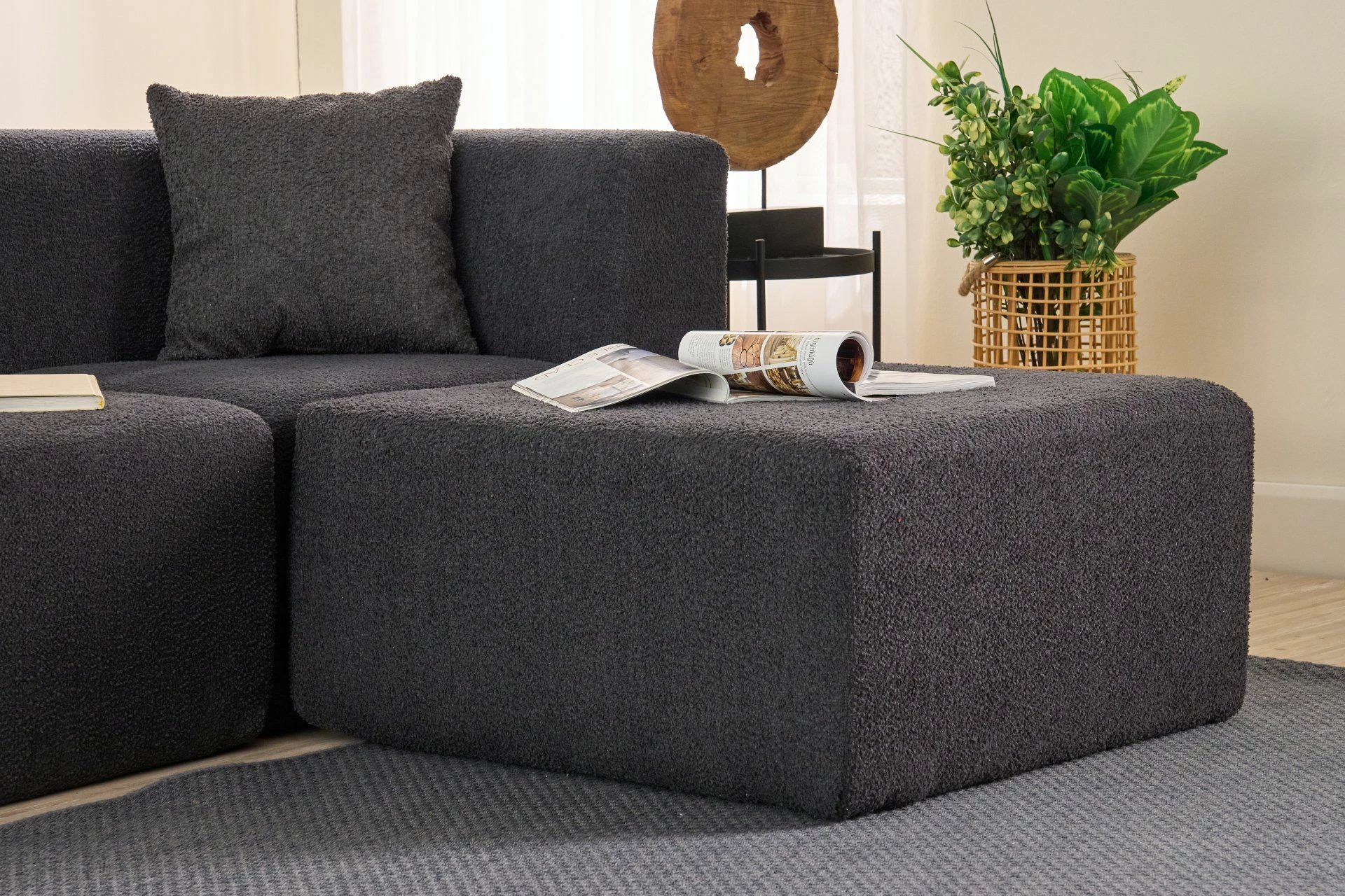 Këndare Atelier del Sofa, ngjyrë antracit, Raks