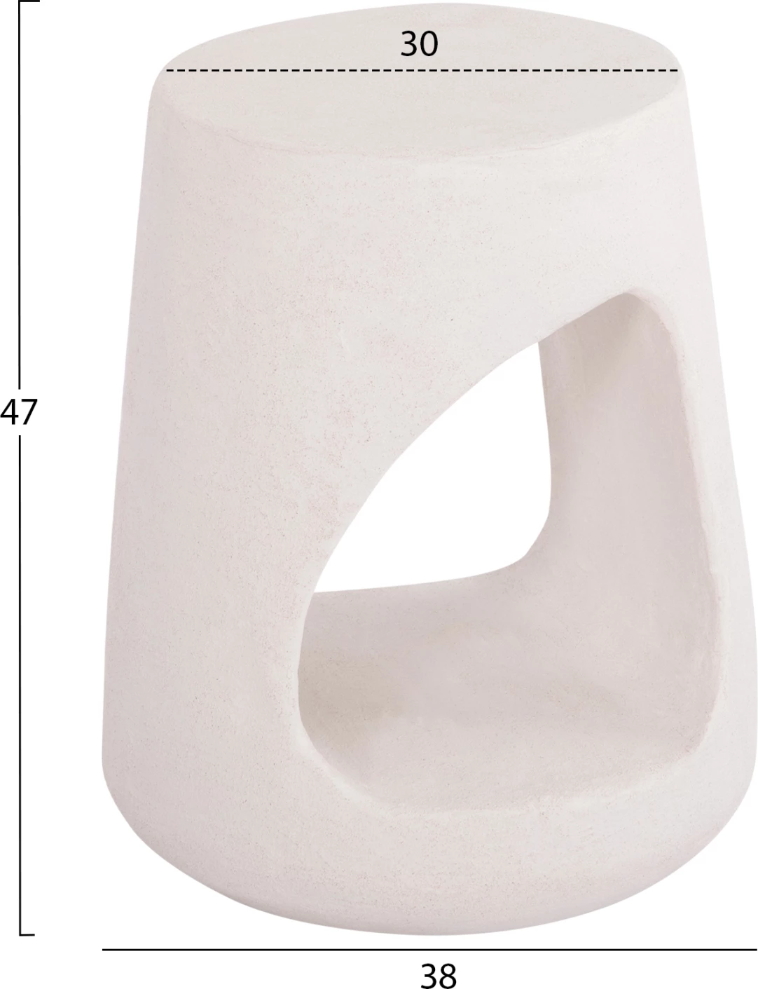 Karrige për bar Santorini FH18056, polirezinë, ngjyrë e bardhë, Φ38x46H cm.