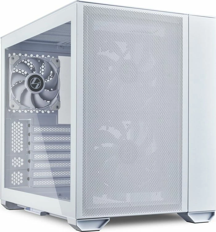 Kasë Lian Li O11 Air Mini Midi Tower ATX/E-ATX me xham të temperuar USB-C e bardhë