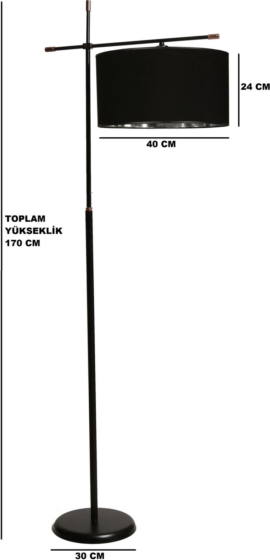 Llambë dyshemeje Opviq, 8256-16, e zezë, krom, 170 cm