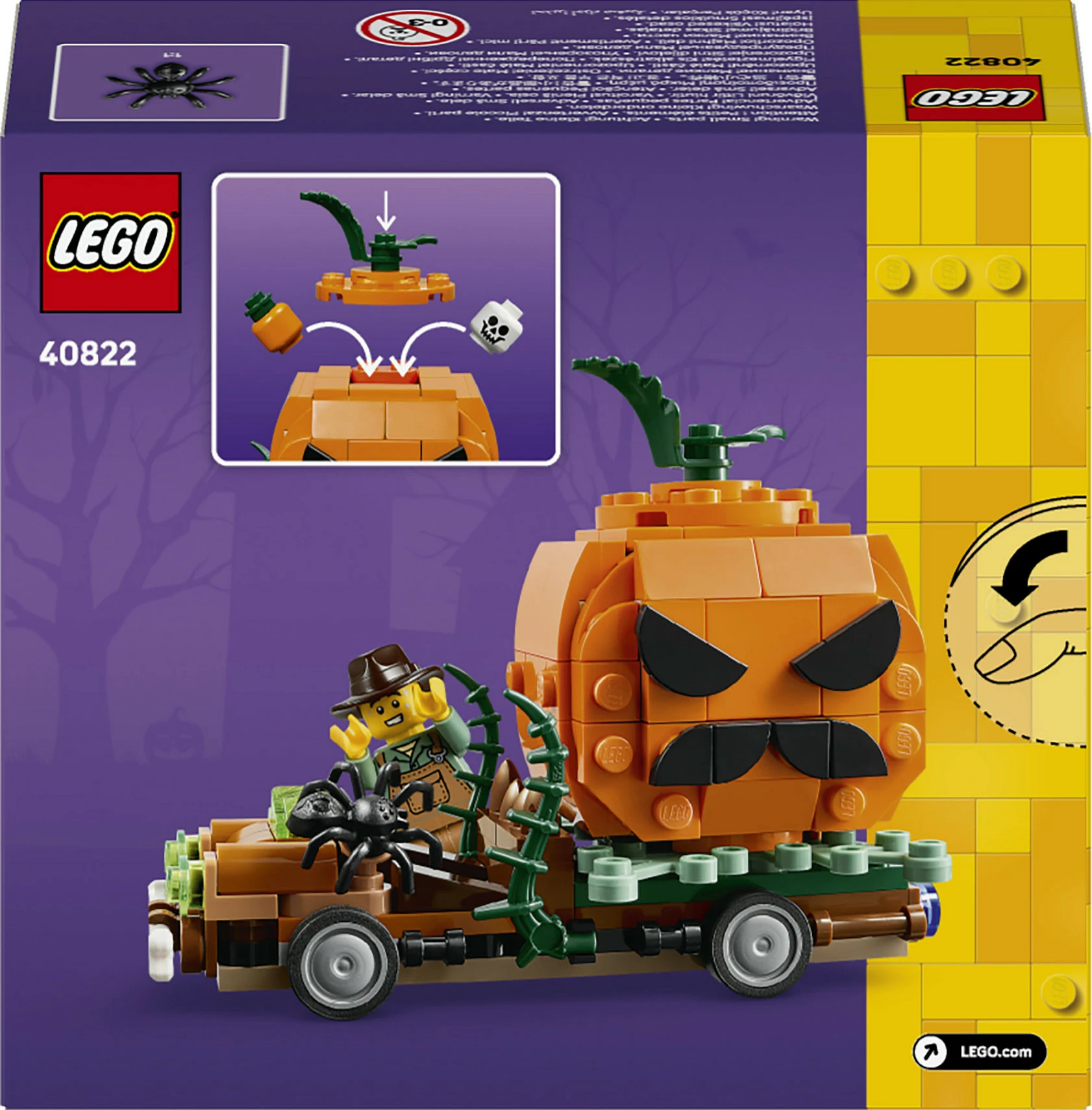 Set ndërtimi LEGO 40822 Jack-O-Lantern Pickup Truck, 177 pjesë, 8+, portokalli