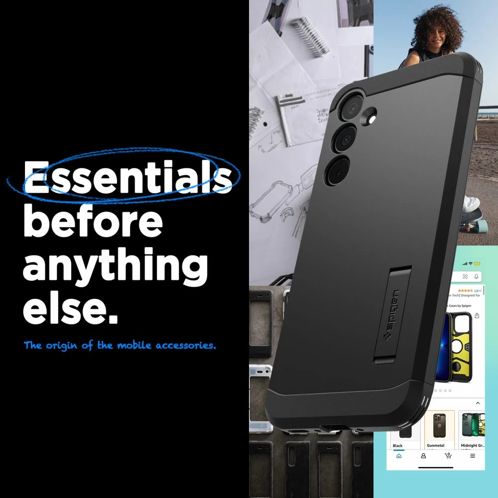 Mbështjellës Spigen Tough Armor për Samsung Galaxy A35 5G, i zi