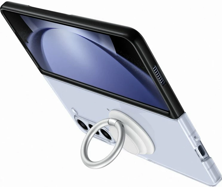 Mbështjellës silikoni Samsung Galaxy Z Fold 5 me mbajtëse gishti, Transparent