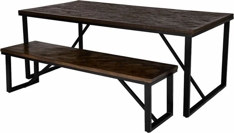 Tavolinë MAIANDROS, ngjyrë kafe e errët, 200x100x76