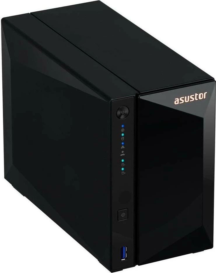 NAS Asustor AS3302T V2, 2 RAM, 2 slota HDD, DDR4, RJ-45, USB 3.2, kasë e pavarur