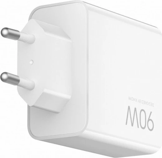 Karikues rrjeti Xiaomi MDY-15-EK/BHR087MEU HyperCharge 90W, 2x USB-C + 1x USB-A, GaN, prizë EU, bardhë