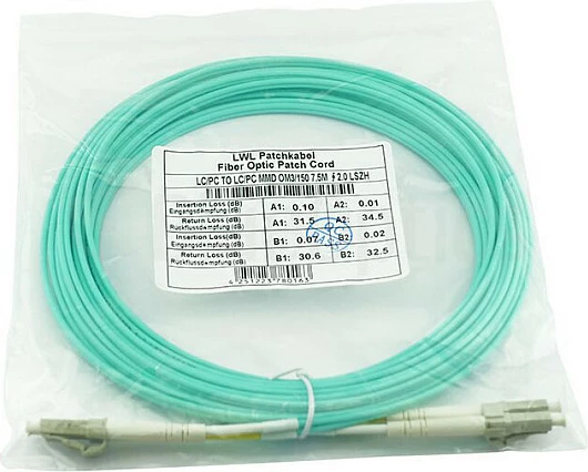 Kabllo fibre optike BlueOptics Patch LC-LC, OM3 multimode, 3m, aqua