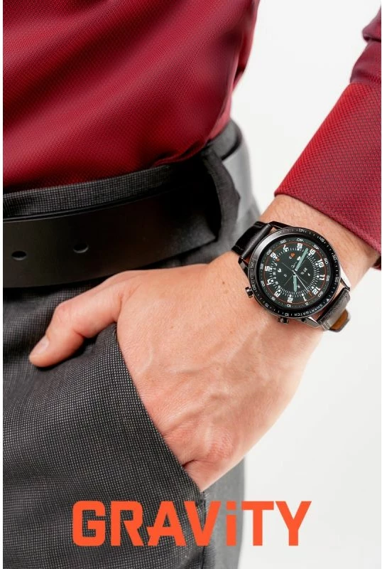 Smartwatch Gravity GT10-5, e zezë, 2 rripa