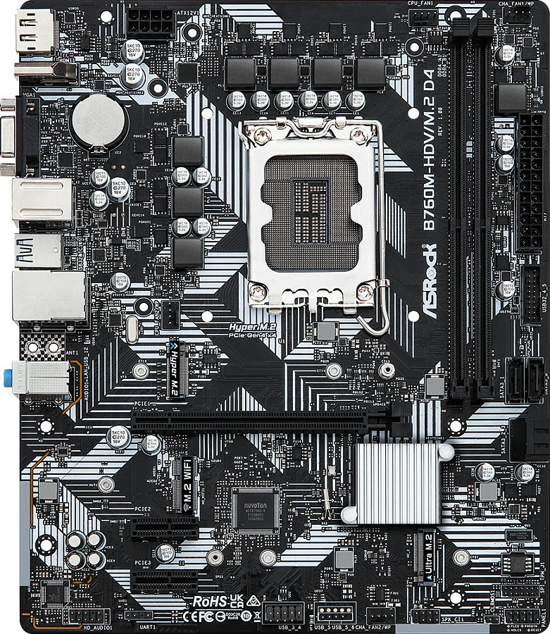 Pllakë amë ASRock B760M-HDV/M.2 D4, micro ATX, DDR4, e zezë