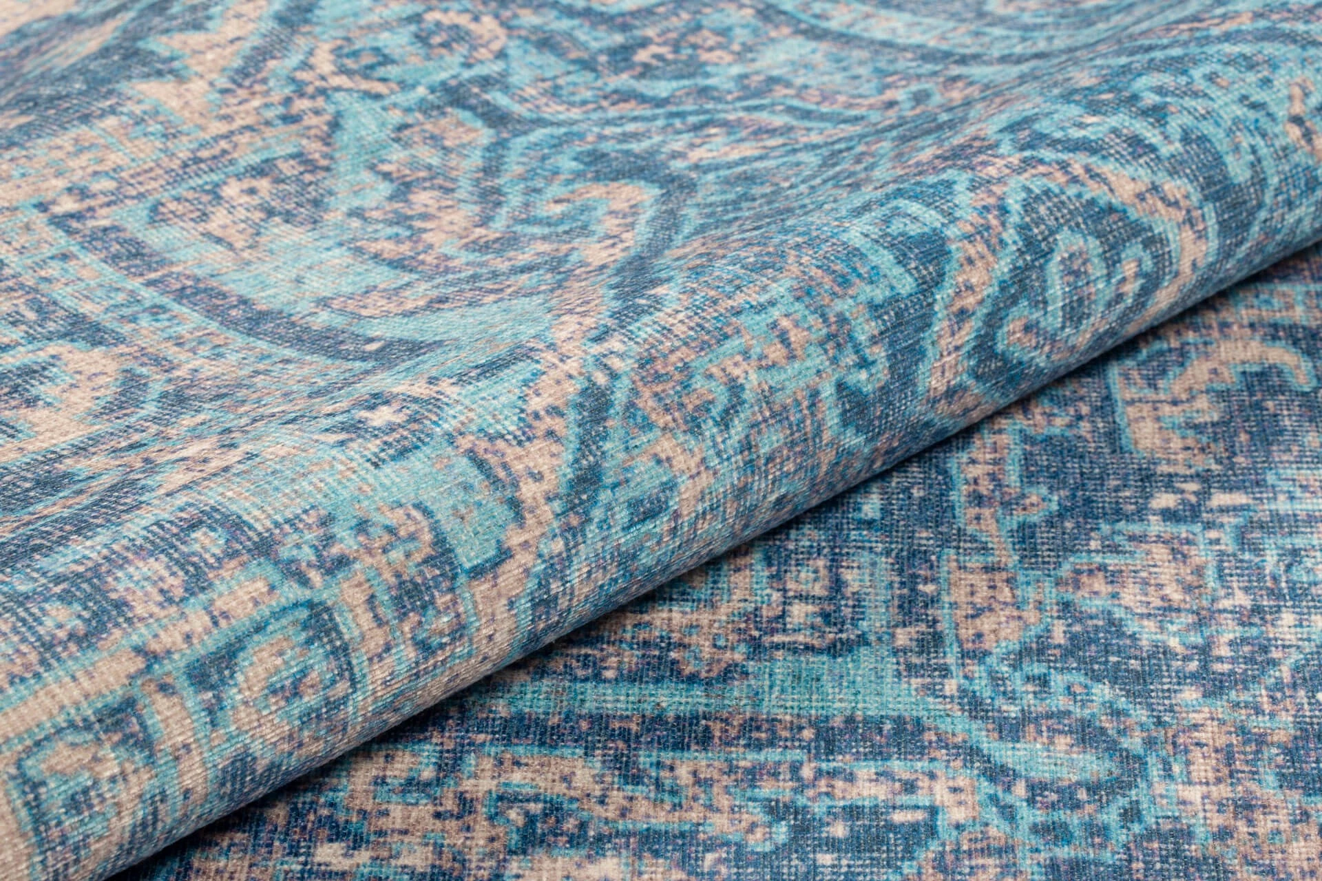Qilim Conceptum Hypnose, chenille blu, 230x330cm