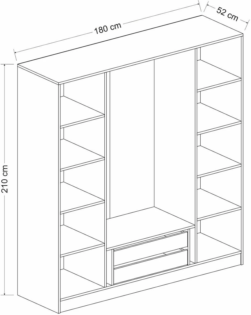 Dollap Fume për dhomë gjumi, Skye Decor, Kale Plus - 7802