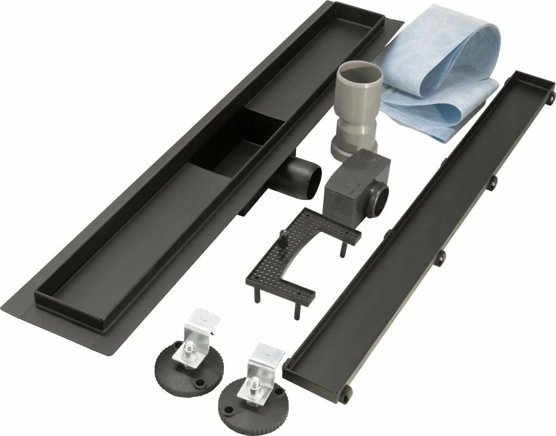 Kullues linear dushi Vendita DUO 600 mm 2-në-1 inox AISI 304, e zezë matte