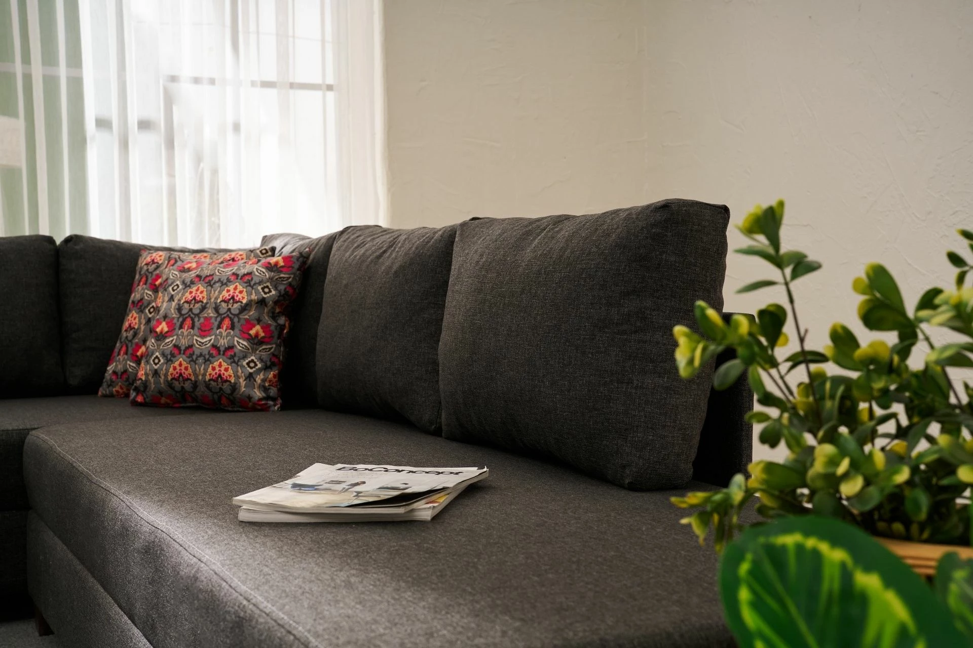 Kënd divan-krevat Atelier del Sofa, antracit, pjesa e majtë