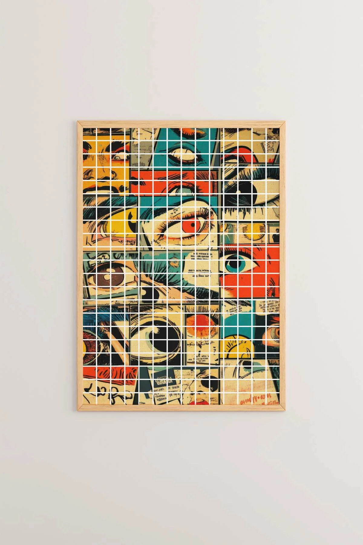 Pikturë dekorative me kornizë, Popkare5, shumëngjyrëshe, Wallity, 33x48cm