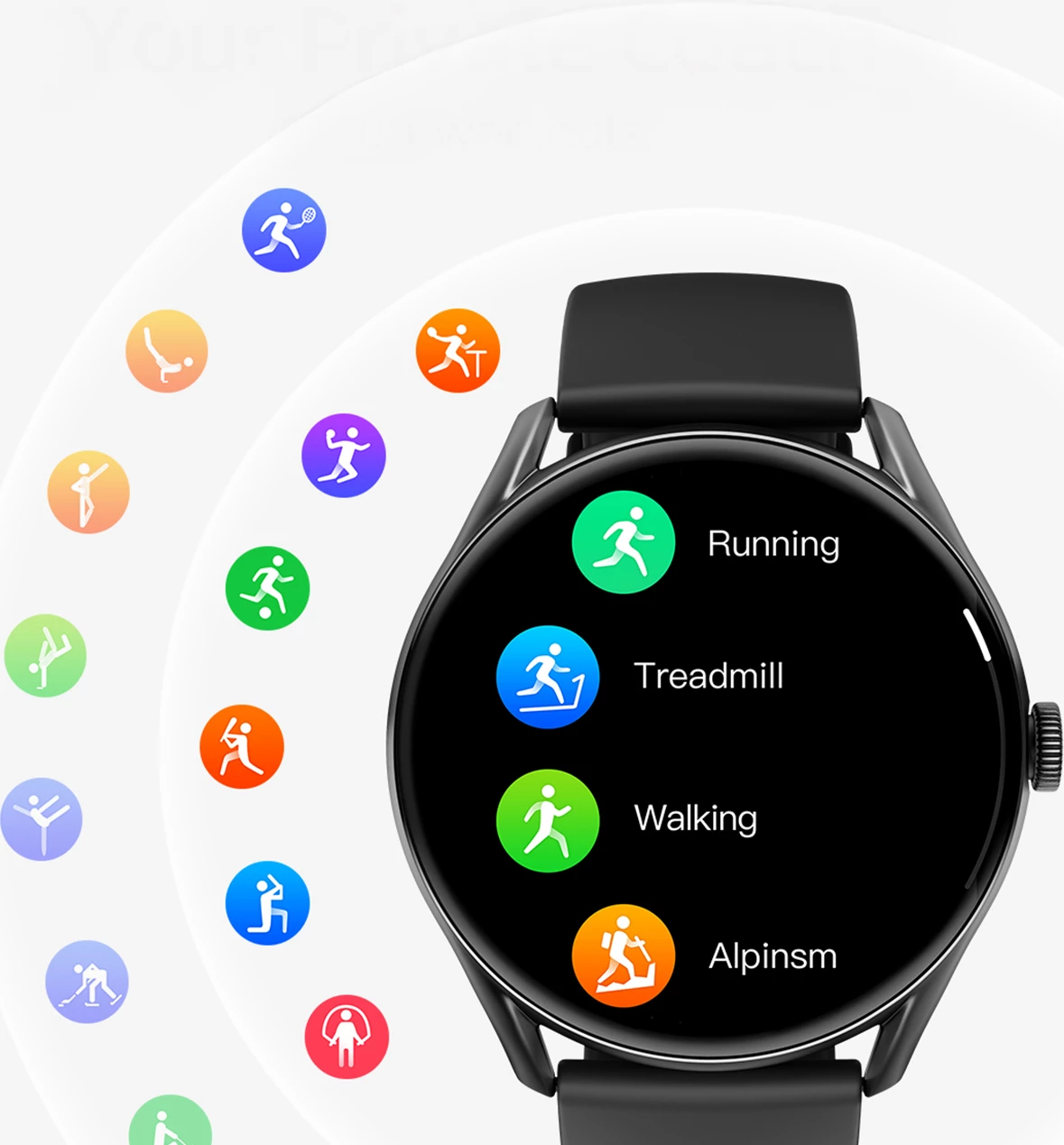 Smartwatch QCY Watch GT AMOLED 1.43\" 280mAh IPX8, i zi