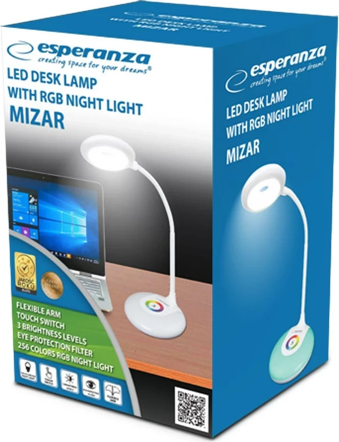 Llambë tavoline Esperanza ELD117 RGB, 256 ngjyra, Bardhë