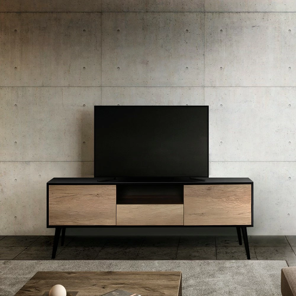 Komodë për TV Hanah Home, Tvr-921-Et-1, ngjyrë e zezë dhe taupe