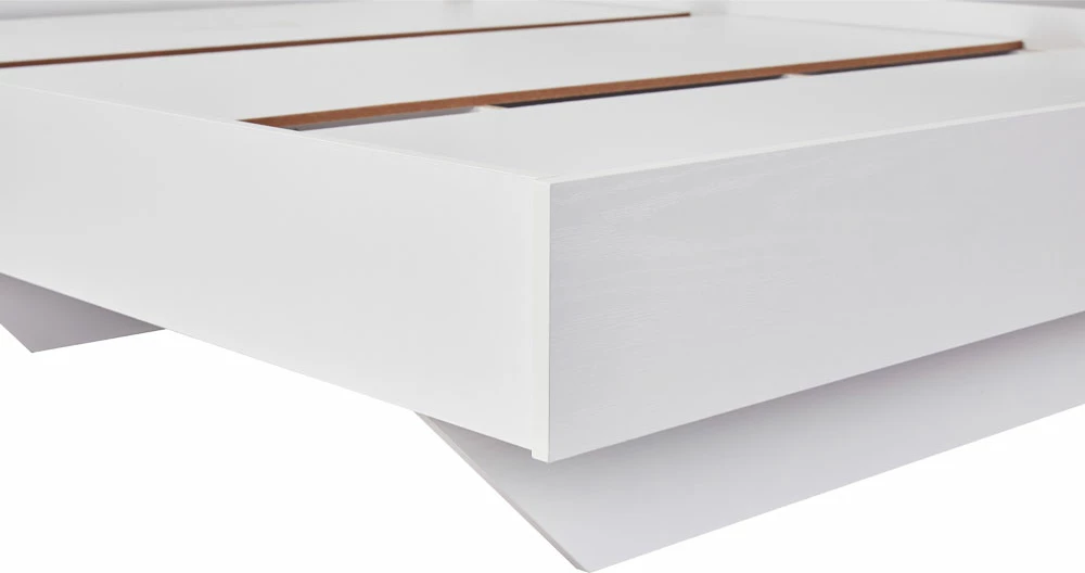 Krevat Lucido, ngjyrë lis i bardhë/natyrale, 162x202x88