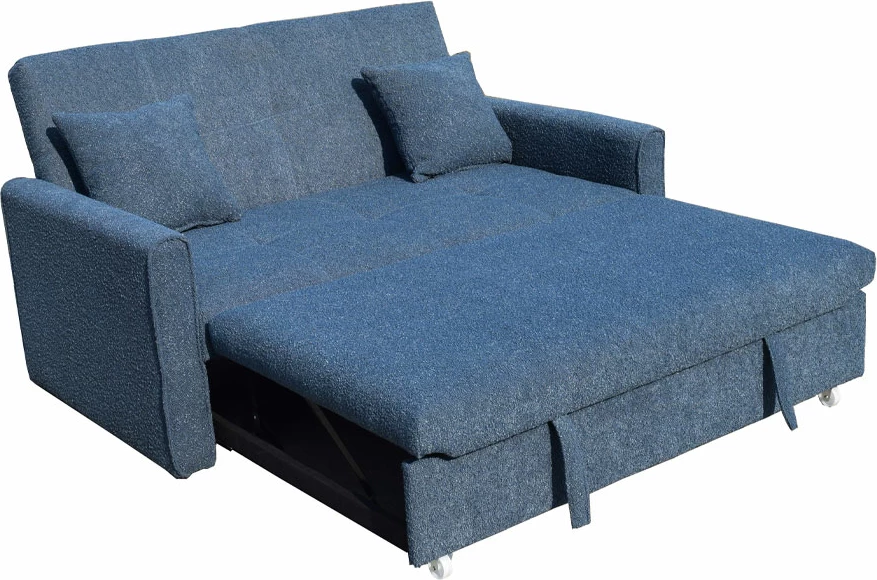 Divan shtrat dy ulëse, ngjyrë kaltër, 153x89x85