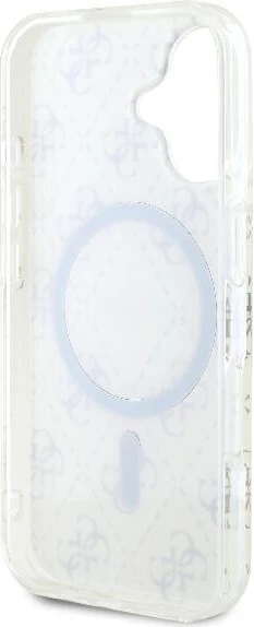 Mbështjellës Guess IML 4G Background MagSafe për iPhone 16, Bardhë