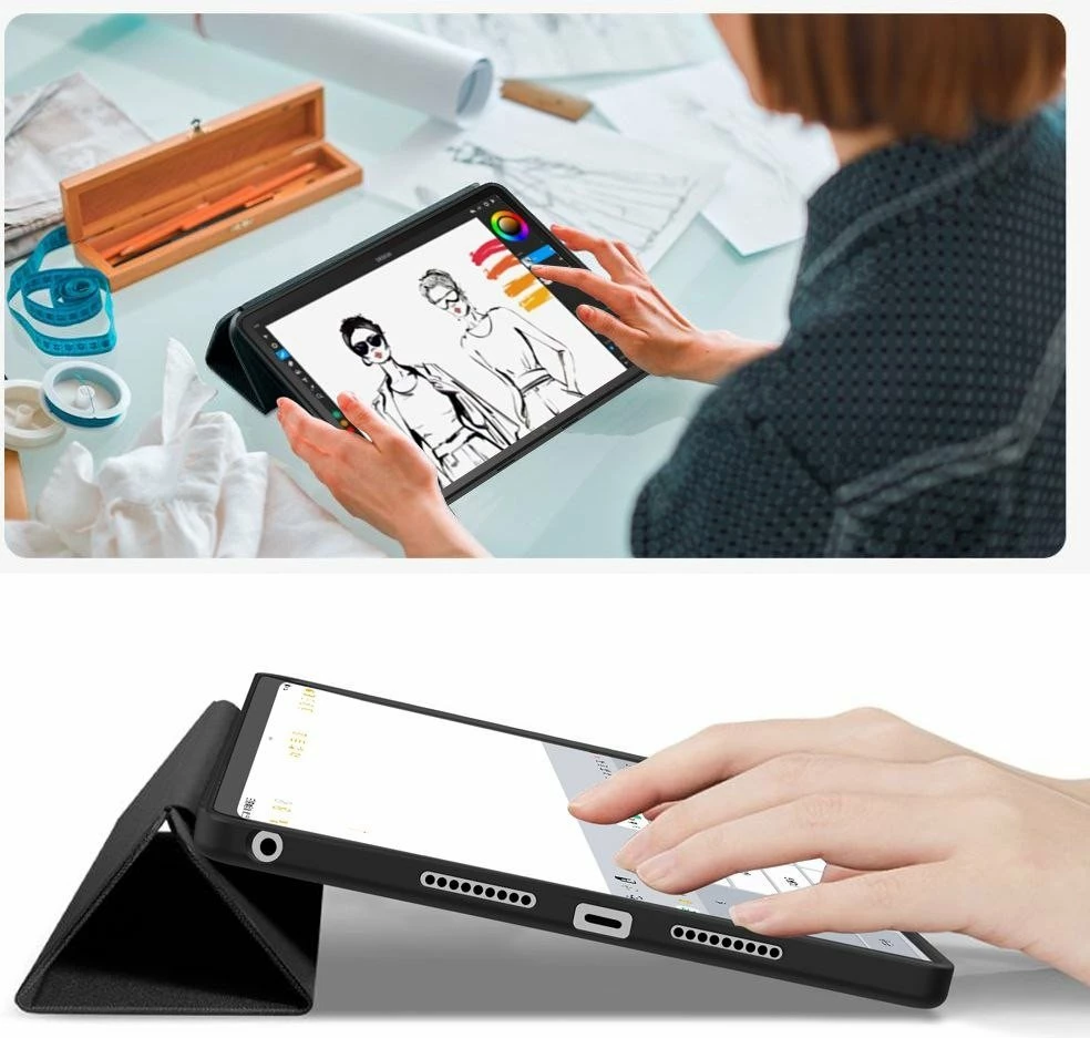 Këllëf flip Tech-Protect SmartCase për Lenovo Idea Tab 11.0 TB-336, auto wake/sleep, 1 copë, i zi