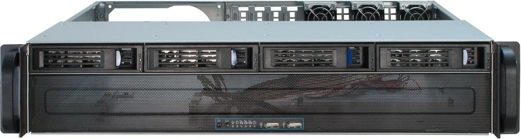 Kasë serveri Inter-Tech IPC 2U-2404S, rack 2U, micro ATX/Mini-ITX, 5x3.5", hot-swap, zezë/argjendtë