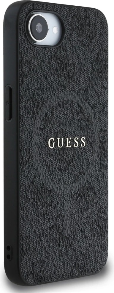 Mbështjellës Guess PU Leather 4G Colored Ring me MagSafe për iPhone 16e 6.1", i zi