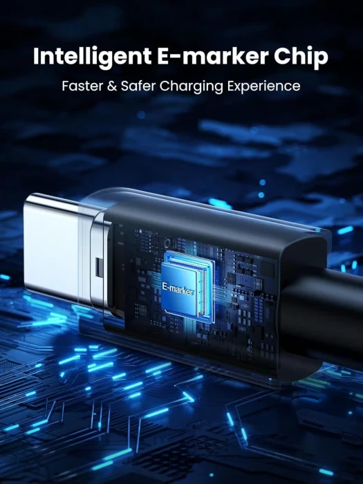 kabllo karikimi USB-C në USB-C UGREEN 45068, 240W, 2m, e thurur nylon, e zezë/gri