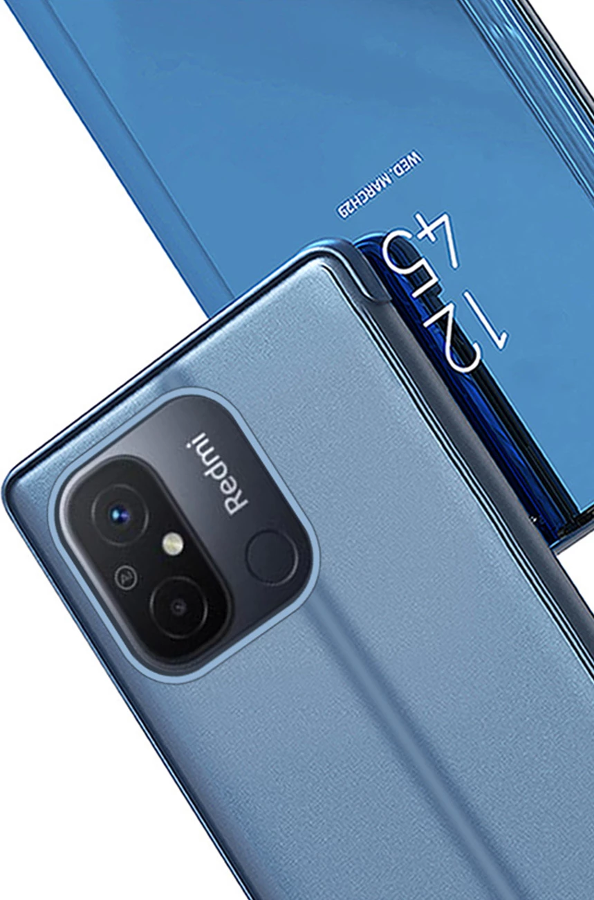 Mbështjellës Hurtel Clear View Case për Xiaomi Redmi 11A / Redmi 12C / Poco C55, me kapak, i zi