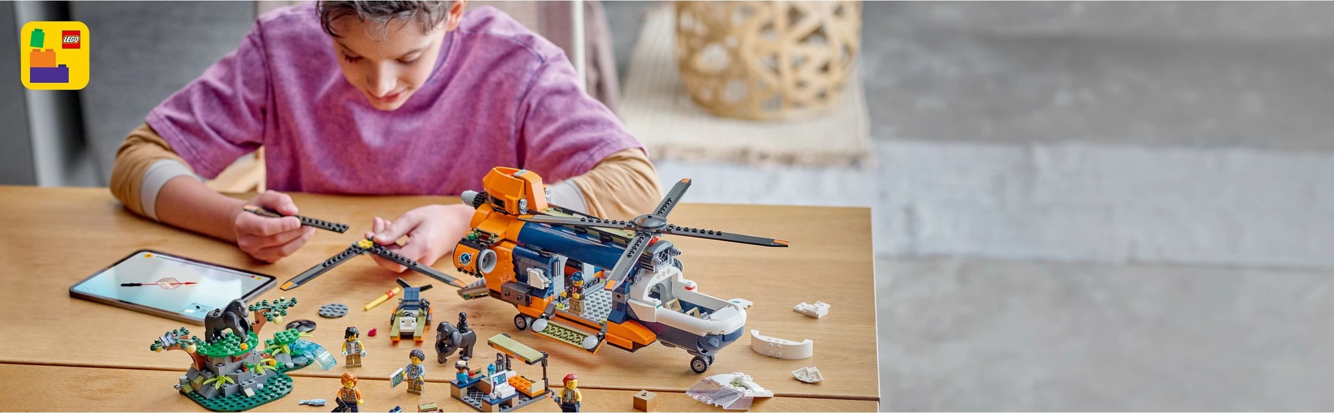 Set ndërtimi LEGO City 60437 Jungle Explorer Helicopter, shumëngjyrësh