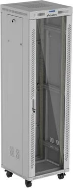 Shafë rack LANBERG 19" 42U 600x600, derë xhami, LCD V2, gri