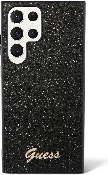 Mbështjellës Guess Glitter Script për Samsung Galaxy S24 Ultra, i zi