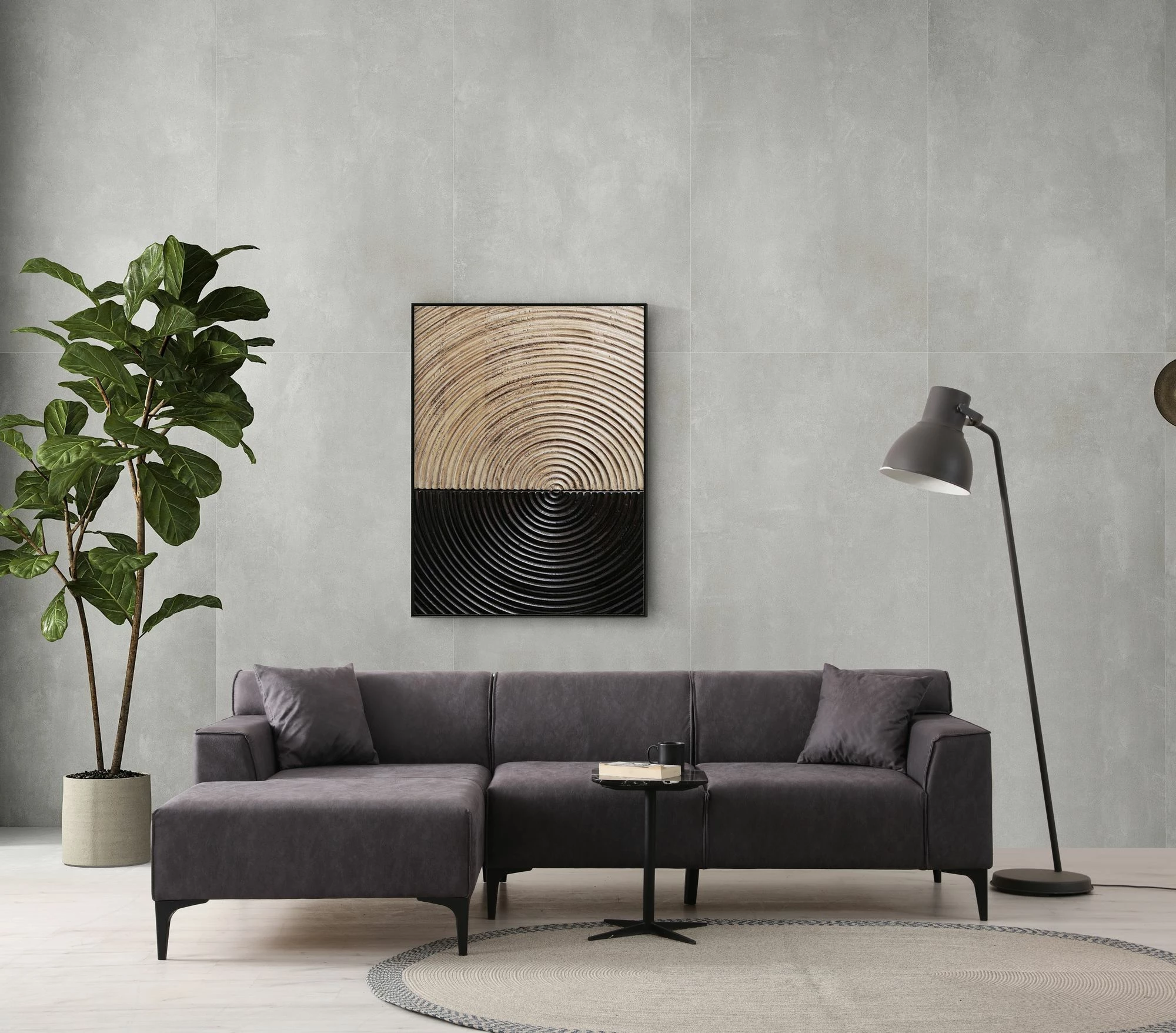 Këndare New Petra L, ngjyrë antracit, Atelier del Sofa