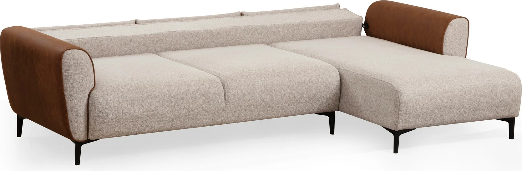 Kënd-sofë krevati Atelier del Sofa, anë e djathtë, bezhë, kanelle
