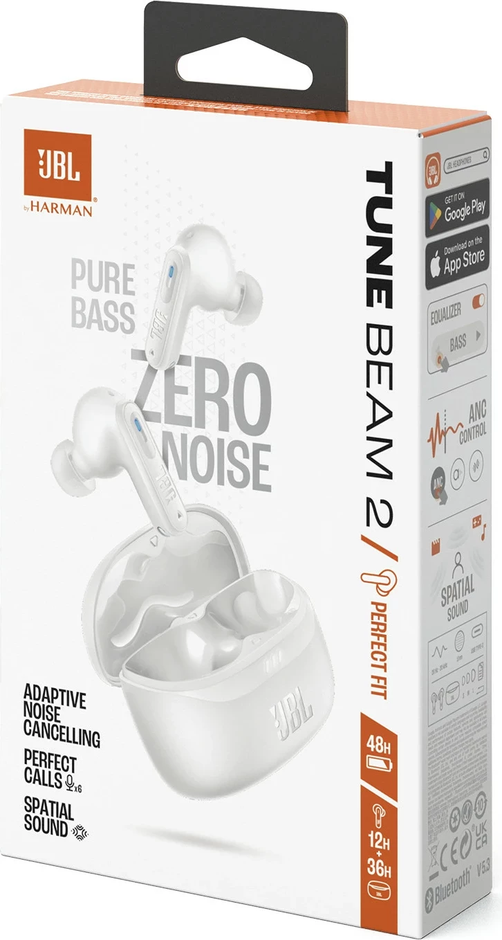 Kufje JBL Tune Beam 2, wireless, ANC, 48h, të bardha