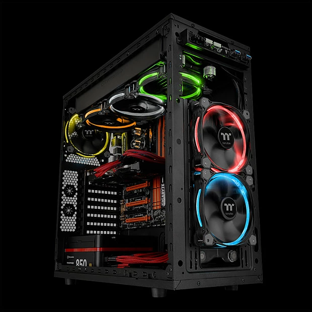 Ventilator për kasë Thermaltake Riing 14 RGB CL-F051-PL14SW-A, 140mm, 500-1400RPM, i zi