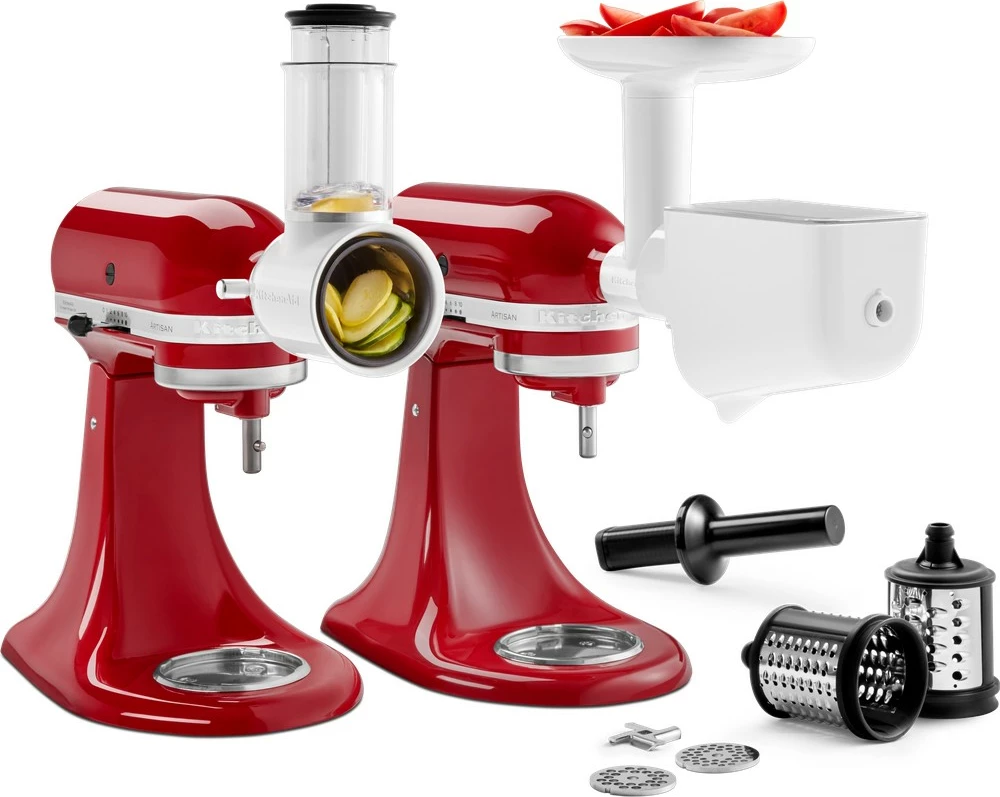 Set aksesorësh KitchenAid 5KSM2FPPC, 3 pjesë, për mikser, kuqe