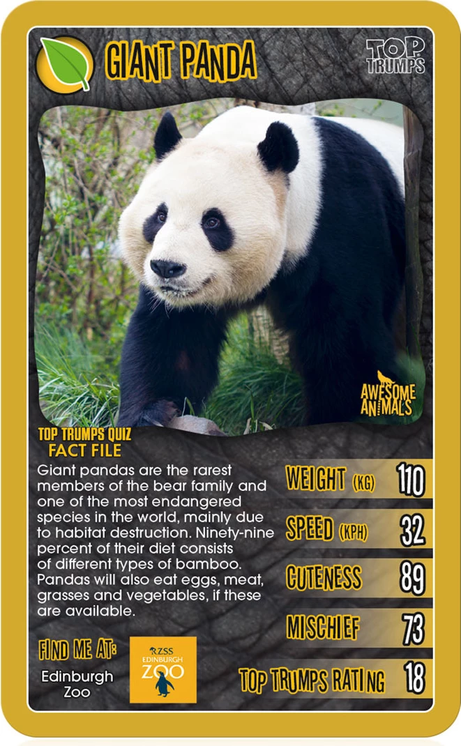 Awesome Animals Top Trumps Classics Card Game