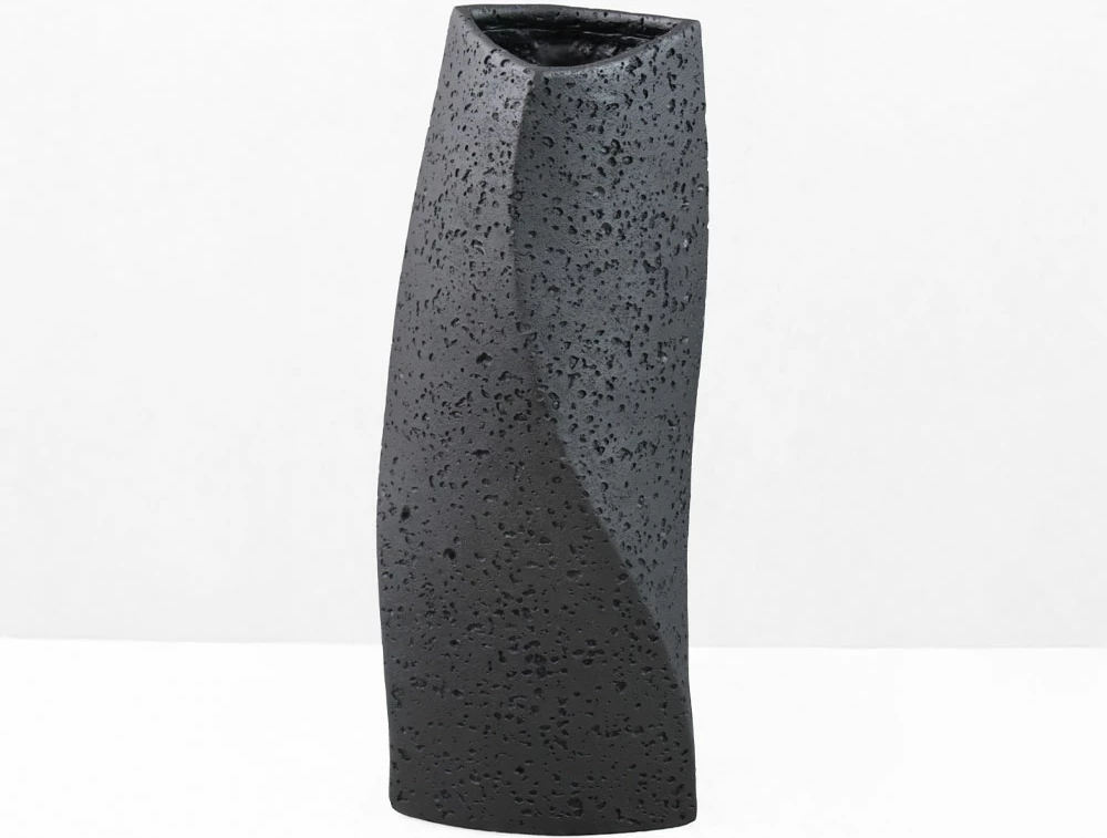 Vazo dekorative VOID II, rrëshirë, e zezë, 16.5x14.5x39cm