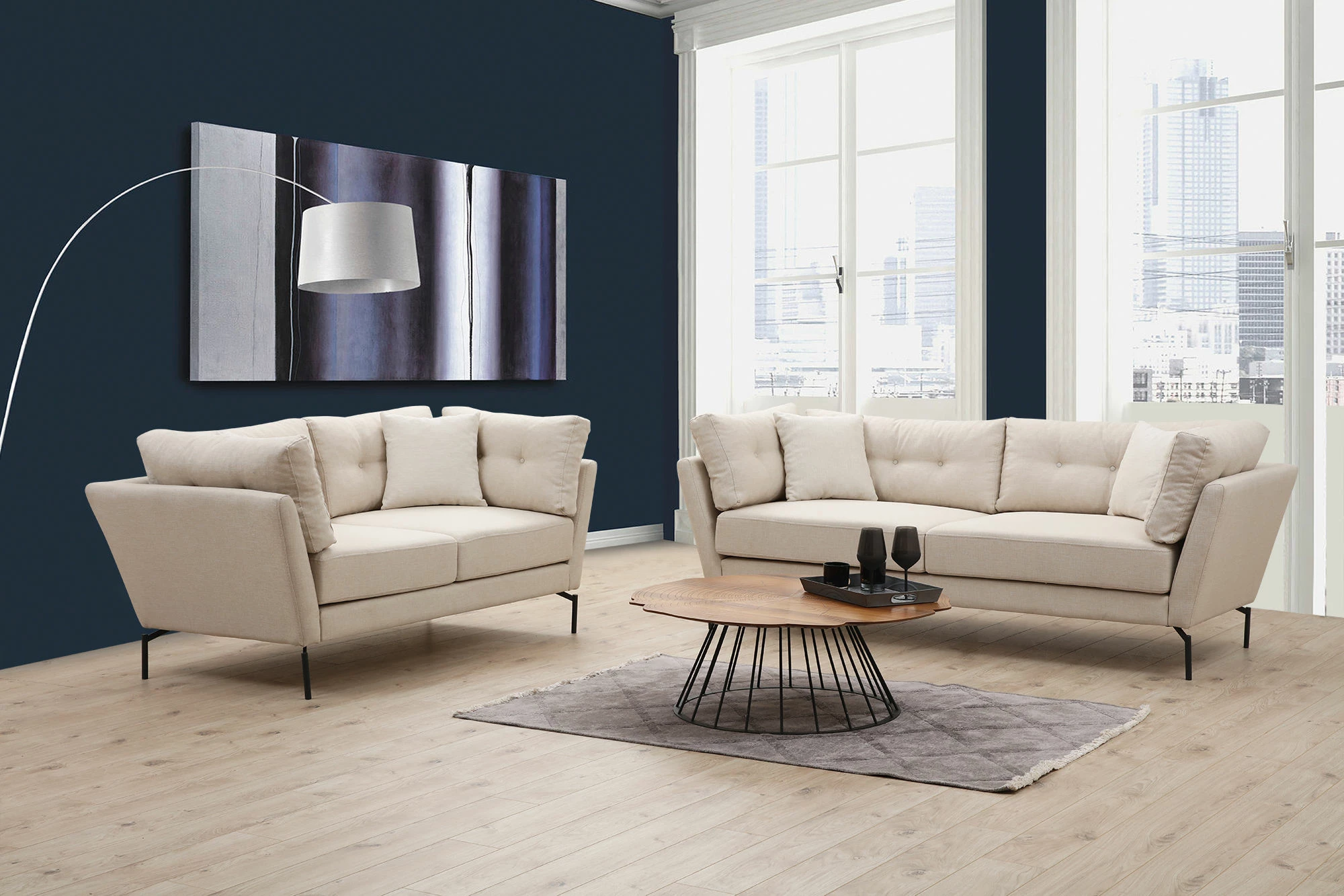 Divan treshe Atelier del Sofa, Mapa, krem