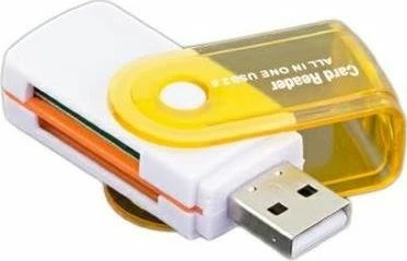 Lexues kartelash memorie Aptel AK262 USB 2.0 deri 60 MB/s, bardhë-verdhë
