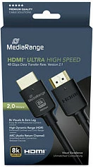 Kabllo HDMI MediaRange MRCS220, 2m, HDMI 2.1 Ultra High Speed 48Gbps, 8K/144Hz, e zezë