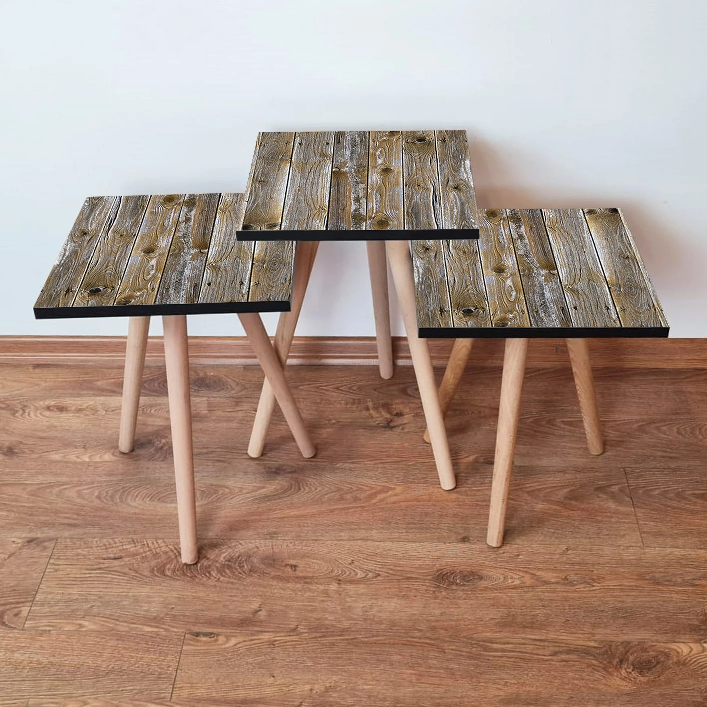 Set tavolinash të vendosshme (3 copë), Skye Decor, 3Shp381, ngjyrë kafe