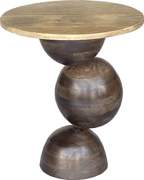 Tavolinë anësore Sedra Inart dru mango ngjyrë kafe D38x44cm