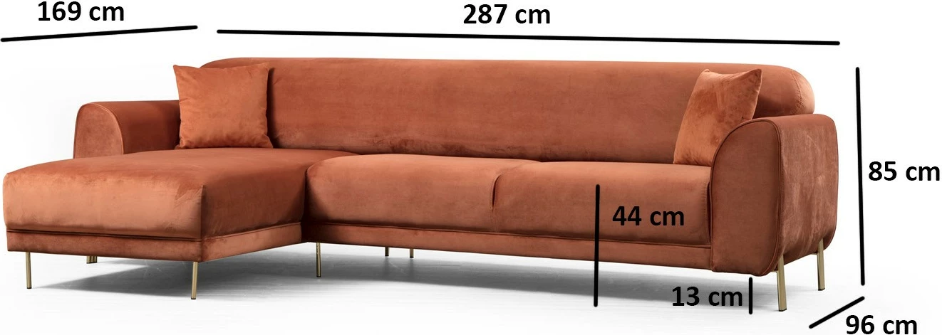 Kënd-sofë krevate Atelier del Sofa, këndi majtas, ngjyrë kanelle (Chl-3R)