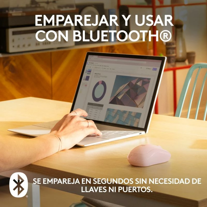 Maus Logitech M240 Silent Bluetooth, Rosé
