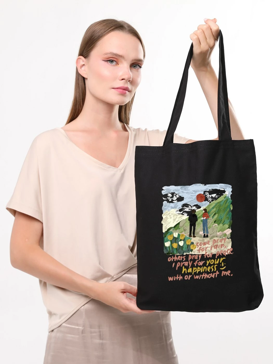 Çantë tote Zoozie Bags, 1881, e zezë, pambuk
