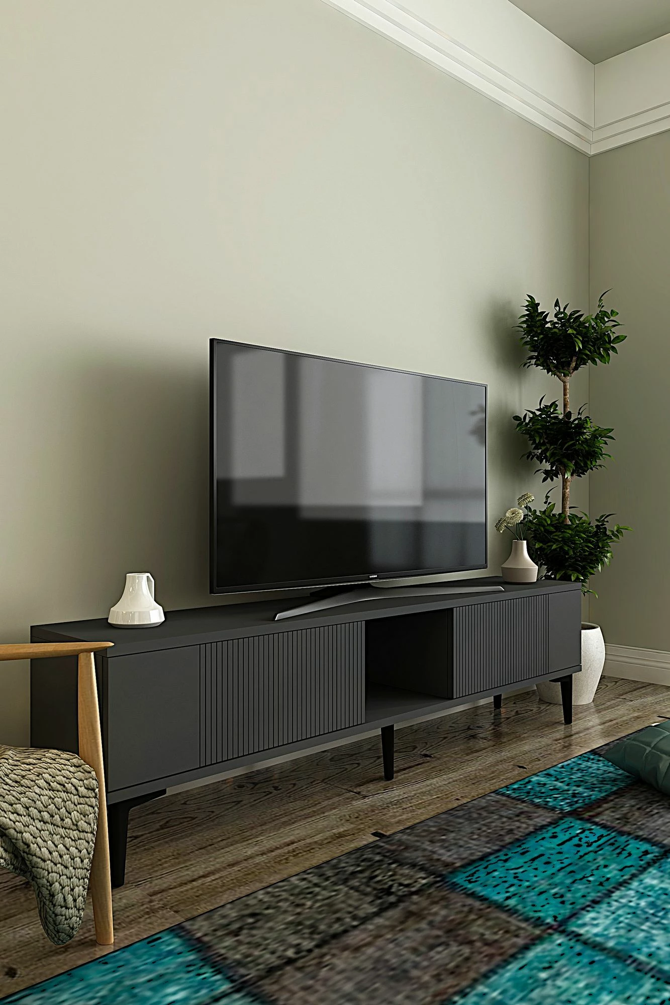Komodë TV Skye Decor, Corsa 150, ngjyrë antracit