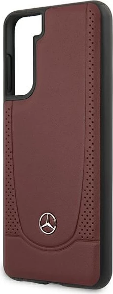 Mbështjellës Mercedes Urban Line për Samsung Galaxy S21+, lëkurë, i kuq